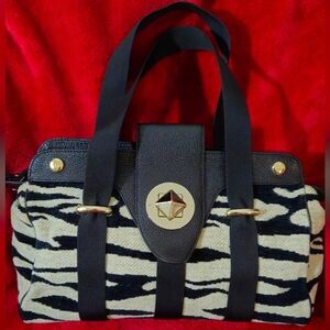 Kate Spade Mc Cardel Kariba Black and Cream Zebra Print Satchel/Shoulder Bag